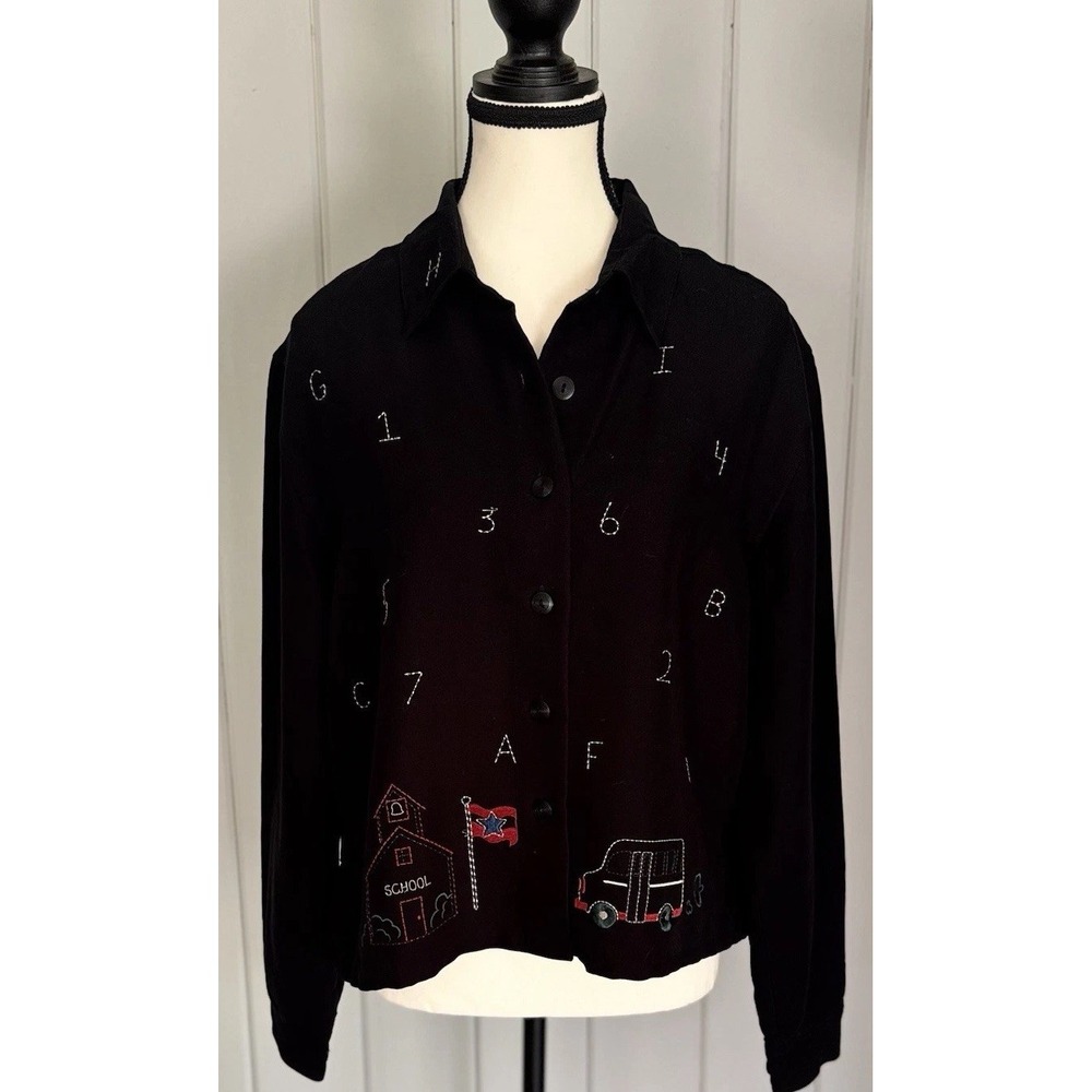 Christopher Banks Teacher School Alphabet Embroidered Shirt Large